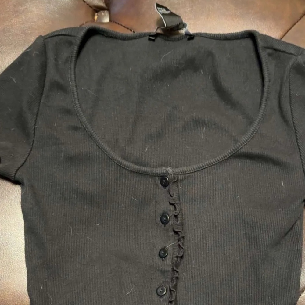 Black Button Top